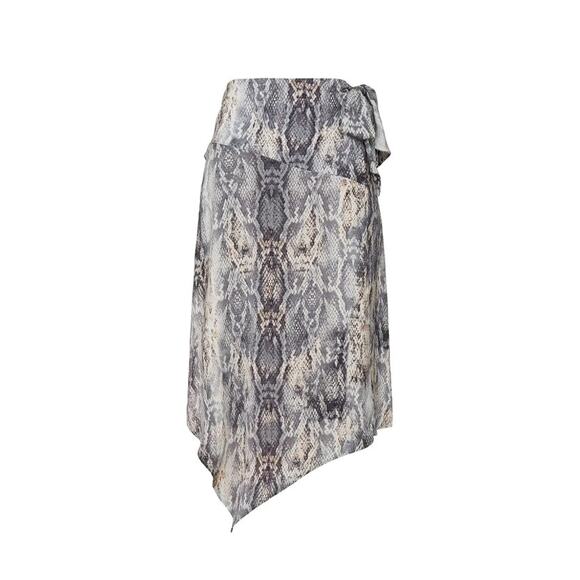 Krisa Snake Print Asymmetrical Wrap Skirt Women's Small Professional Timeless - Picture 1 of 12
